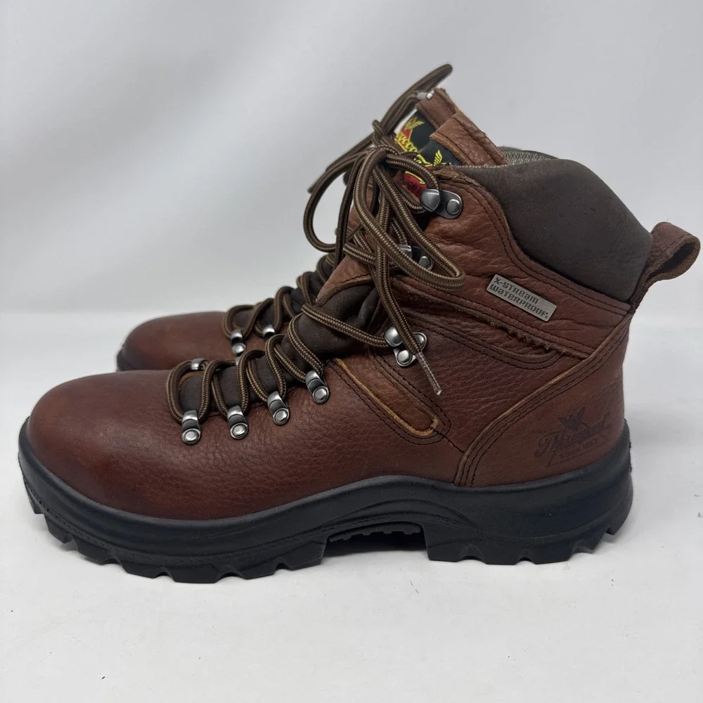 Thorogood Omni Series Men's 9 D shoes brown leather steel toe work boots Xstream